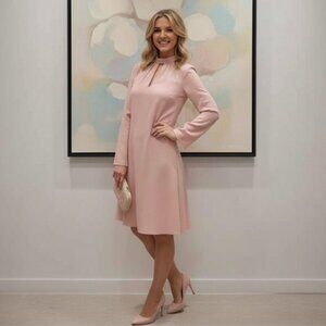 ✨NWT!✨Everly Mauve Long Bell Sleeves Keyhole Neck Shift Dress-S